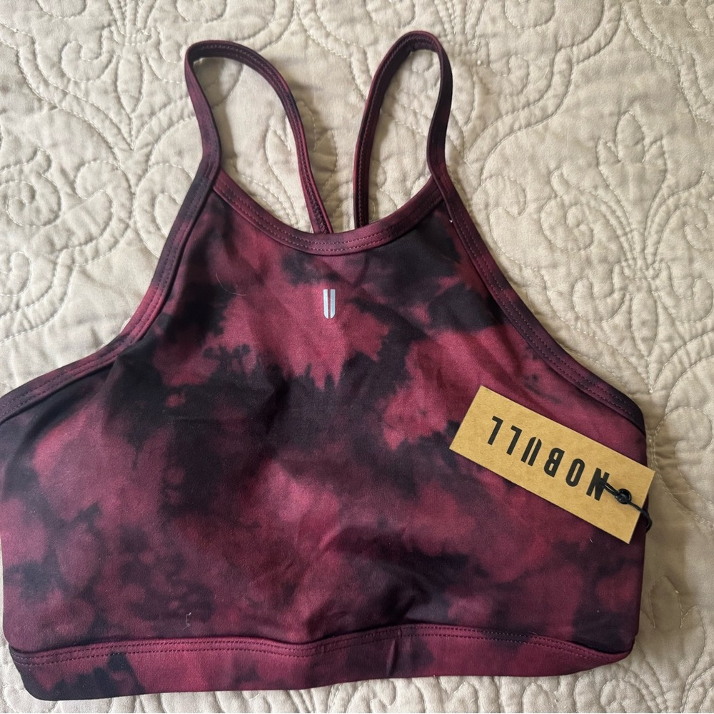NOBULL Women's Tie-Dye Sports Bra - Burgundy and Black